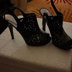Calvin Klein Black Cutout Heels